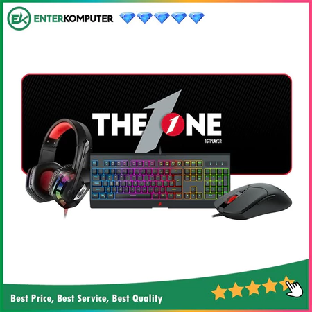 1STPLAYER KT1 Gaming Combo (RGB Backlight Gaming Keyboard + Gaming Mouse 3600DPI + RGB Lighting Effects Headset + Mousepad)