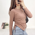 Blouse Serut Samping Wanita | Valen Top Blouse Knit | Atasan Rajut Terbaru Bahan Rib Premium