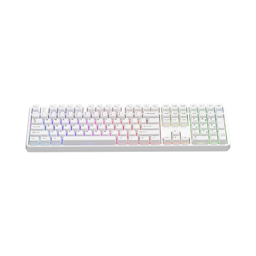 1STPLAYER DK6.0 White - Gaming Mechanical Keyboard 104 Keys Layout (Blue Switch) - RGB Backligting