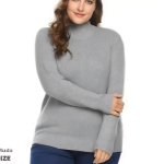 TURTLENECK WANITA JUMBO / KAOS RAJUT RIB TURTLENECK LENGAN PANJANG BIG SIZE
