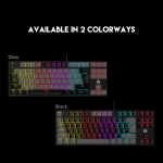 Fantech Atom MK876 V2 Sumi Edition RGB Gaming Mechanical Keyboard TKL Black - Red / Blue Switch
