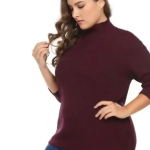 TURTLENECK WANITA JUMBO / KAOS RAJUT RIB TURTLENECK LENGAN PANJANG BIG SIZE