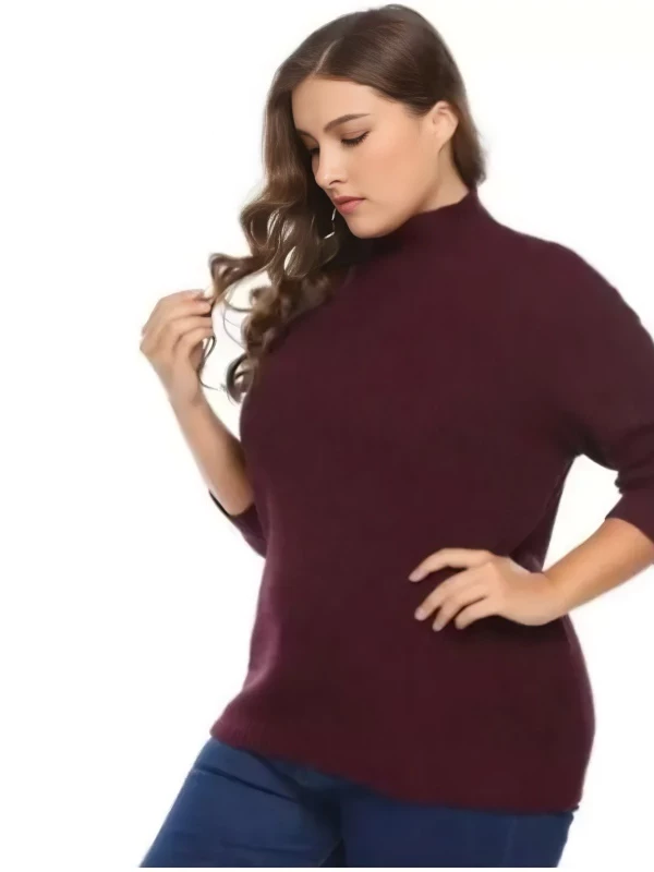 TURTLENECK WANITA JUMBO / KAOS RAJUT RIB TURTLENECK LENGAN PANJANG BIG SIZE