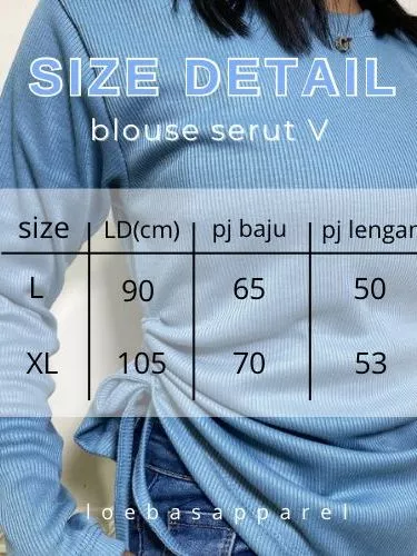 Blouse Serut Samping Wanita | Valen Top Blouse Knit | Atasan Rajut Terbaru Bahan Rib Premium