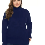 TURTLENECK WANITA JUMBO / KAOS RAJUT RIB TURTLENECK LENGAN PANJANG BIG SIZE