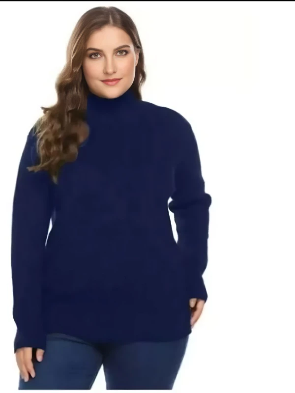 TURTLENECK WANITA JUMBO / KAOS RAJUT RIB TURTLENECK LENGAN PANJANG BIG SIZE