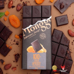 Dark Chocolate 100% & Apricot 80g| Chocolate Monggo | Coklat Diet Keto - 100% & Apricot