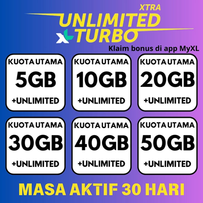 KUOTA XL UNLIMITYED TURBO MURAH TERMURAH GRATIS 3GB