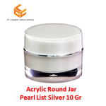 ACRYLIC ROUND JAR PEARL LIST SILVER 10 GR