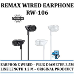 REMAX Wired Earphone For Calls & Music RW-106
