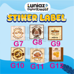 CETAK STIKER LABEL LOGO kemasan MAKANAN KOTAK PERSEGI | STIKER FREE DESAIN EDIT TEKS / TERPOTONG