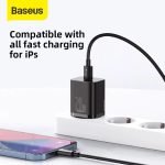 Baseus Kepala Charger Type-C PD Baseus 20W Quick Charge IPHONE 12 Hitam