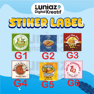Print sticker label Logo Food Packaging Square Box | Free / cut -edged editing design stickers