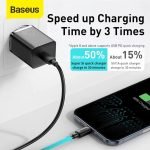 Baseus Kepala Charger Type-C PD Baseus 20W Quick Charge IPHONE 12 Hitam