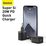 Baseus Kepala Charger Type-C PD Baseus 20W Quick Charge IPHONE 12 Hitam