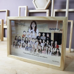 Hadiah Karikatur Bingkai 3D A3 Natural Wood - Perpisahan, Farewell, Purna Tugas dsb - Saffana Desain