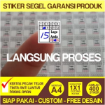(CETAK EXPRESS & FREE DESAIN) Stiker Segel Garansi 1cmx1cm Bahan Kertas Pecah Telor PREMIUM