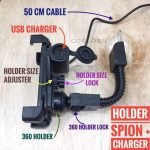 Holder Hp Motor Spion Charger USB GPS