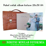 Cetak foto album kolase 20x30 A4 + koper kayu premium wedding buku tahunan