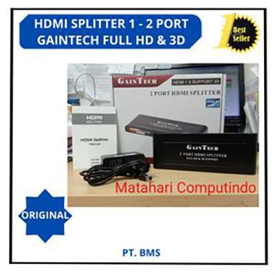 HDMI SPLITTER 1 - 2 PORT GAINTECH FULL HD & 3D SUPPORT