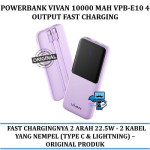 Powerbank Vivan 10000 Mah Vpb-E10 4 Output Fast Charging - Original