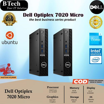PC Dell Optiplex 7020 Micro Core i3-14100T 8GB 256GB SSD DOS 3YR
