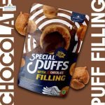 Soes Kering Isi Krim Rasa Cokelat ( P )