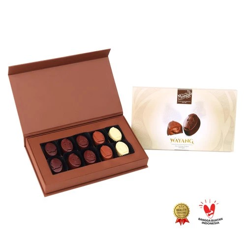 Chocolate Monggo | Wayang Pralines Box | 10pcs Coklat Mix flavour | Oleh Oleh Indonesia - Wayang Pralines