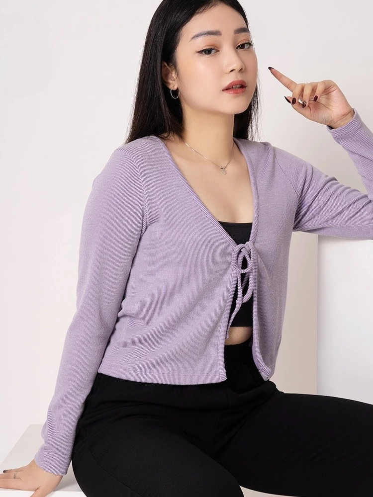 CARDIGAN RAJUT CROP TALI WANITA LENGAN PANJANG KOREAN STYLE