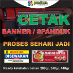 Cetak banner / spanduk per m2