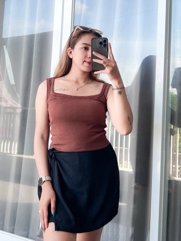 Tanktop Summer Kotak Atasan Crop Top Stretch Rib Ribbed Knit