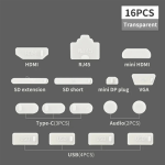 Universal Dust Plug Laptop Macbook Protector Cover Usb Vga Type C PD Port 16 pieces