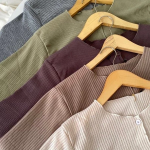 Cardigan Rajut Crop Premium Kancing Depan Wanita Polos Lengan Panjang