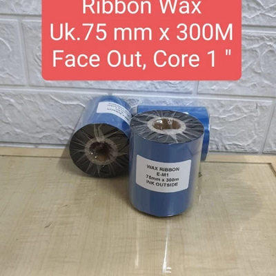 Ribbon Barcode Printer Uk. 75mmx300m Wax Standart Face Out Core 1