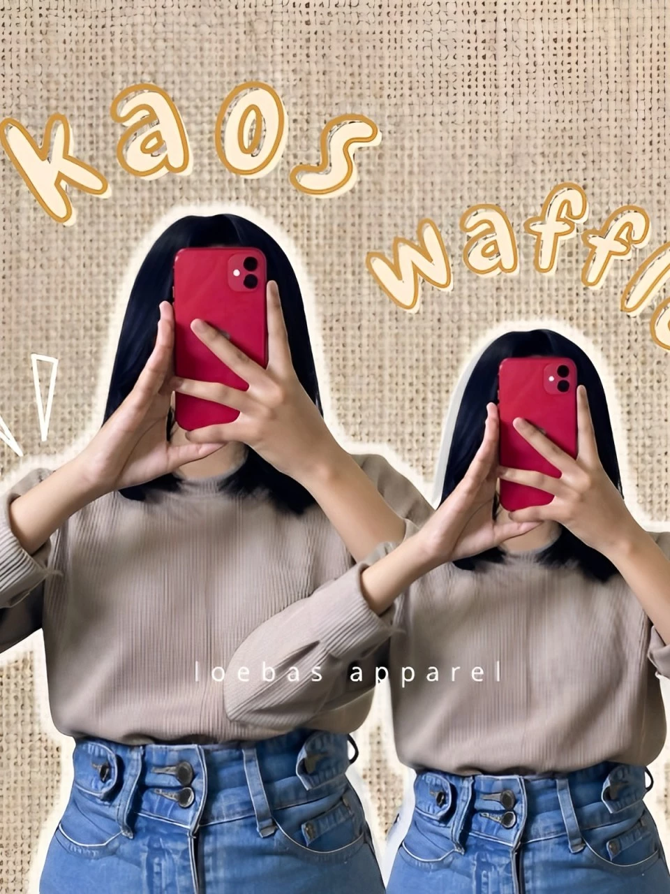 Kaos Waffle Wafer Lengan Panjang Wanita Premium Bahan Tebal Dan Adem