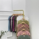 Atasan Wanita Kaos Blouse Ruffle Rumbai Bahan Rib Knit Rajut Premium Lengan Panjang