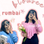 Atasan Wanita Kaos Blouse Ruffle Rumbai Bahan Rib Knit Rajut Premium Lengan Panjang