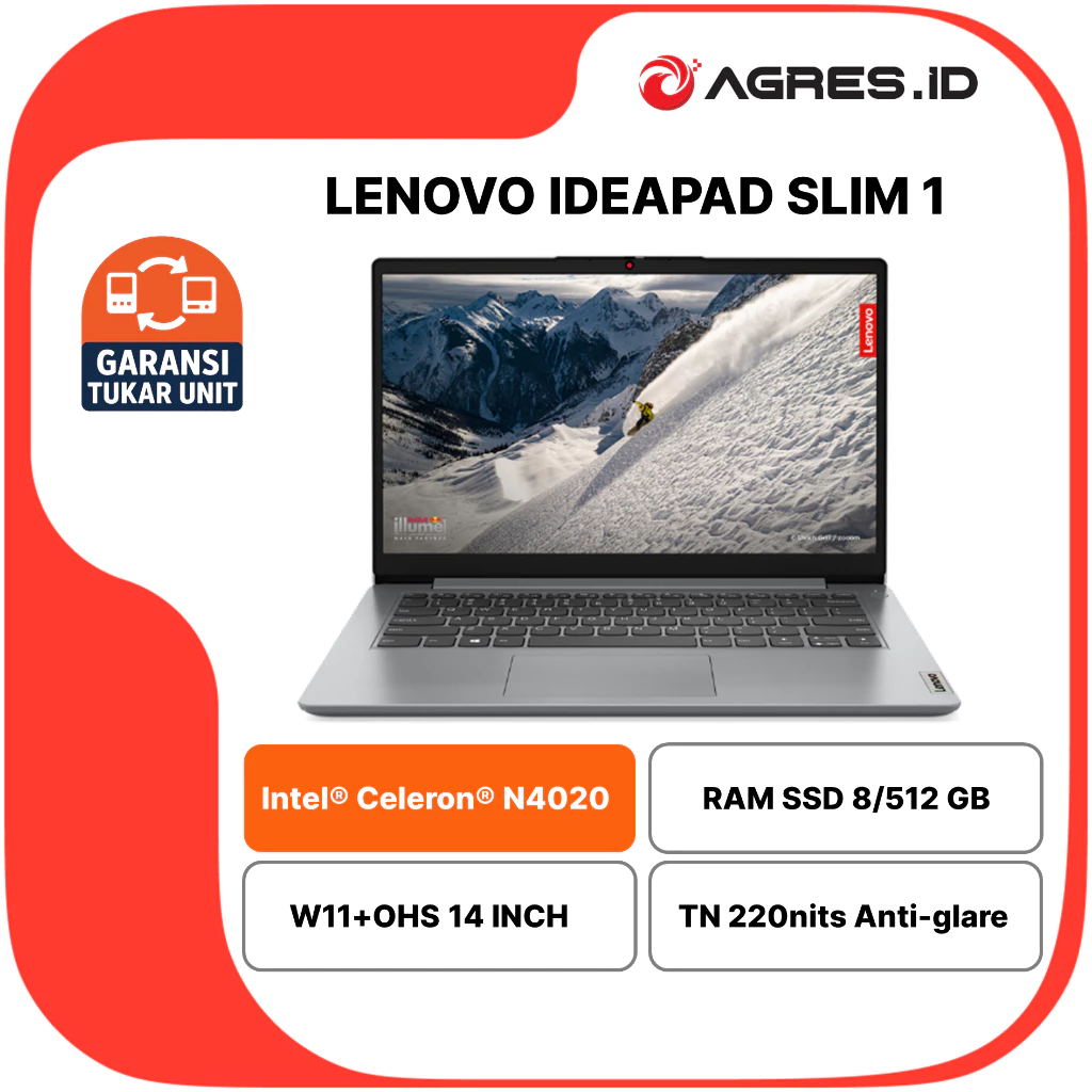 LENOVO IDEAPAD SLIM 14 N4020 8GB 256GB/512GB W11+OHS 14.0 2Y PREM GRY/GLD -46ID