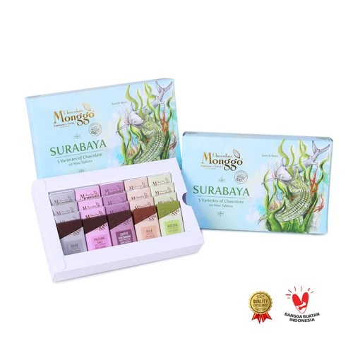 Chocolate Monggo | Oleh oleh Surabaya Cokelat Mix Flavours | Souvenir Khas Surabaya | Oleh oleh Indonesia - Surabaya Box