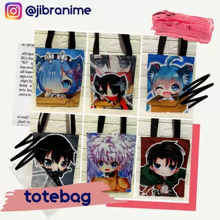 Bag Tas Totebag anime rem kirito mikasa levy killua miku