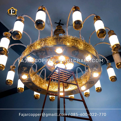 Jual lampu Tembaga dan Kuningan Lampu Masjid Nabawi kuningan