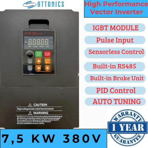 Inverter 7,5 KW 7,5KW 10HP 380V 3Phase Inverter Motor 7.5KW 10HP 3 Phase 380V VFD Invt 7.5 KW 10 HP Ottonics