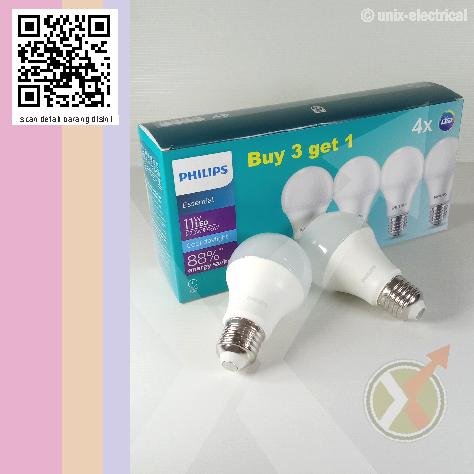 Lampu Bohlam Paket 3+1 LED 11W Philips