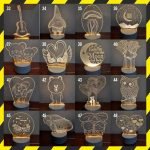 Lampu Aklirik 3D Lampu Tidur Hias 3D Lampu Dekorasi Rumah Acrylic - lampu saja