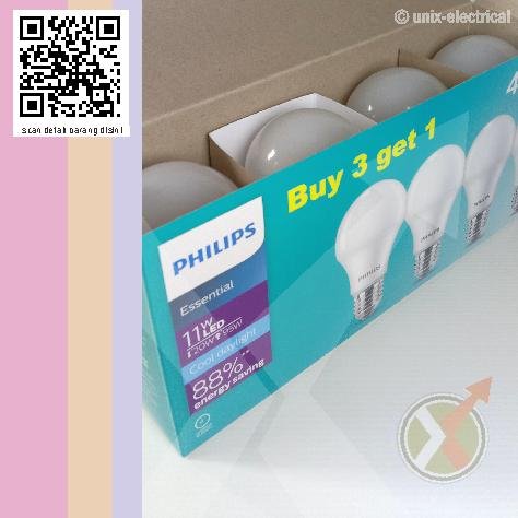 Lampu Bohlam Paket 3+1 LED 11W Philips Lampu Bohlam Paket 3+1 LED 11W Philips