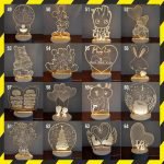 Lampu Aklirik 3D Lampu Tidur Hias 3D Lampu Dekorasi Rumah Acrylic - lampu saja