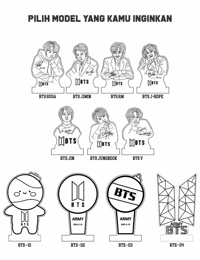 Lampu Hiasan KPOP LED 3D Nama Custom Akrilik 3MM