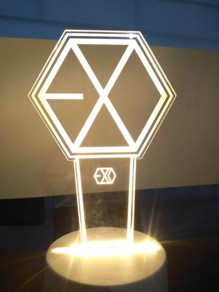 Lampu Hiasan KPOP LED 3D Nama Custom Akrilik 3MM