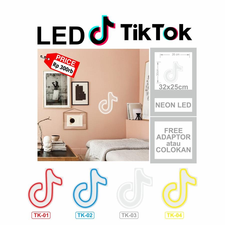 Lampu Tiktok Neon Sign LED Flex Light Lampu - Merah