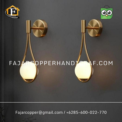 lampu dinding kuningan , lampu minimalis kuningan asli mewah